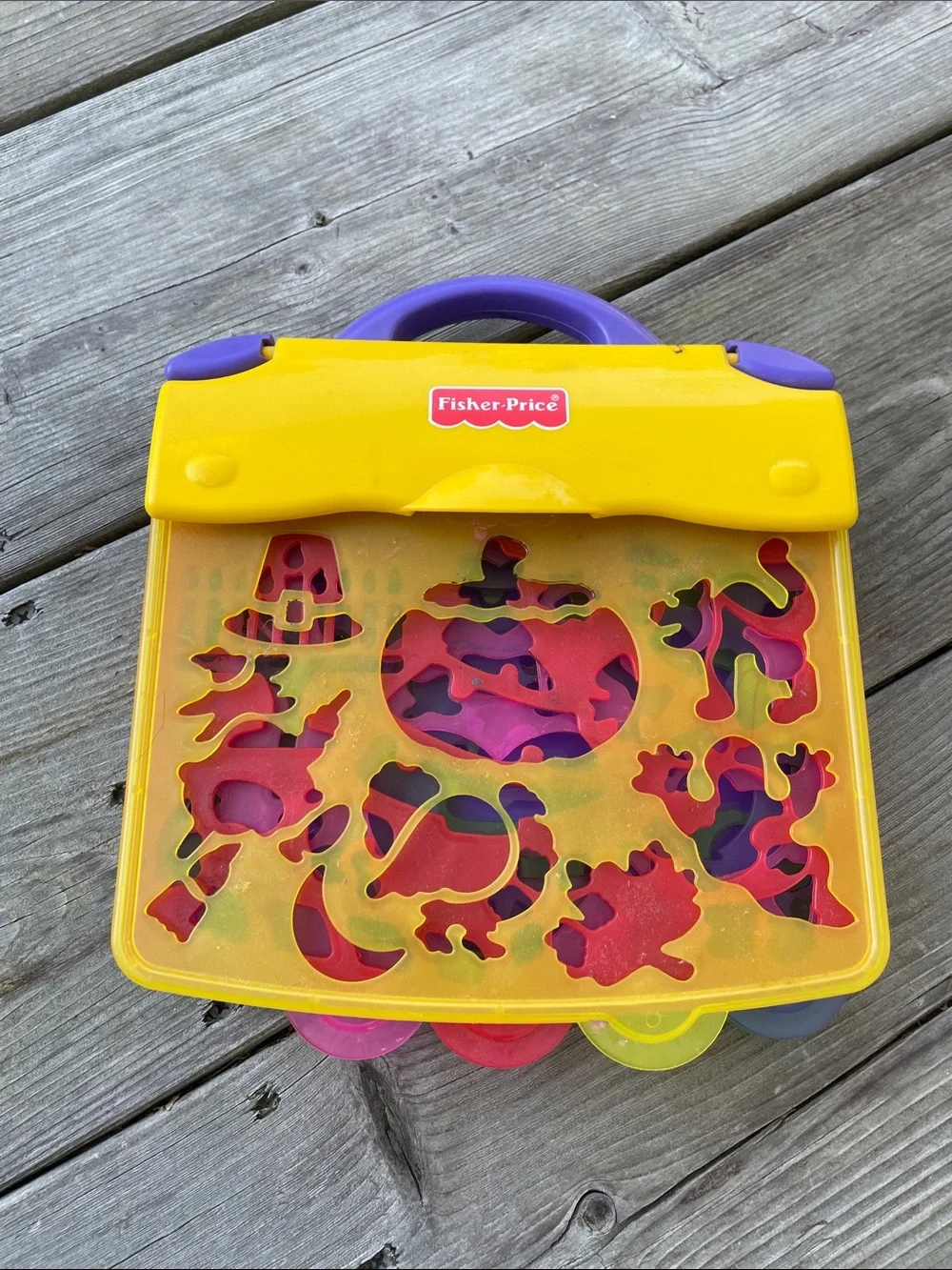 VNT 1995 Fisher-Price Fun Art Stencil Book Holiday Caddy